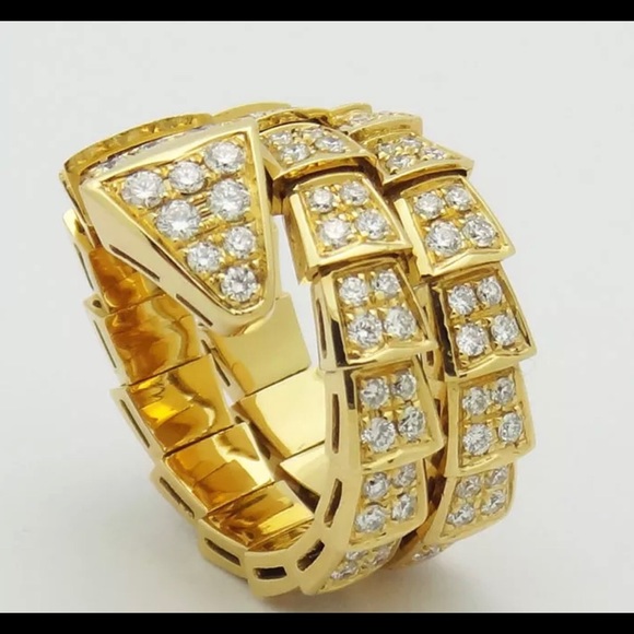 Bulgari Gold 2.85 tcw Diamond Snake Ring Size 7 - Picture 4 of 5